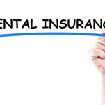 dental insurance on white background underlined in blue